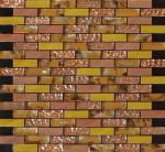 Strip design waving surface glass mix metal mosaic puzzle pattern