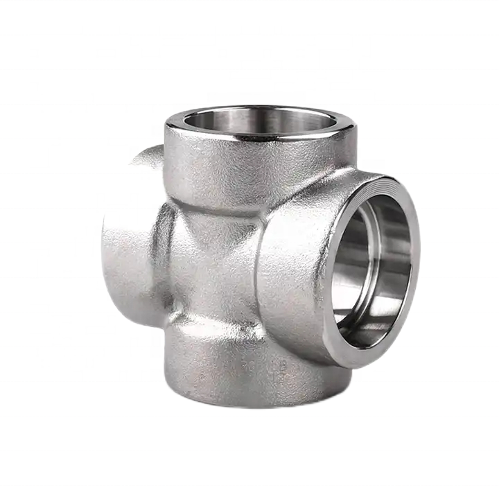 Silver Stainless Steel 304 316 316L 2000lb 3000lb 6000lb B16.11 Socket Weld Cross