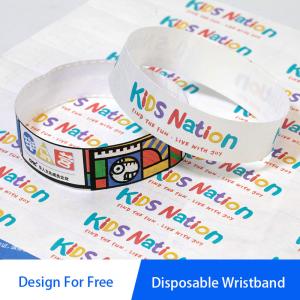 Security Tyvek Paper Wristbands with Sequential Numbering Custom Logo Printing