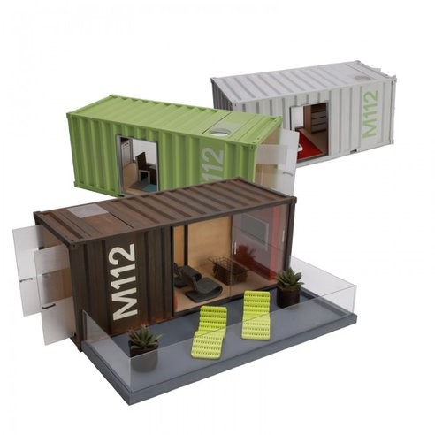 Metal Flat Pack Containers Rockwool Sandwich Panel Wind Proof With Hotel