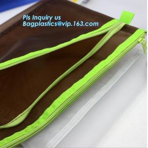 promotion pvc binder file A4 mesh zipper waterproof bag from professional
