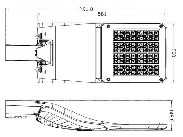 Tempered Glass cover LED Street lights Meanwell Driver 50000 Hrs Lifespan 3