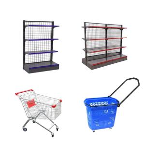 China Light Duty Mesh Back Gondola Shelving Grid Display Supermarket Shelf factory