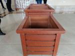 Fiberglass Reinforced Wooden Grain Flower Box For Garden Hotel Or Commecial