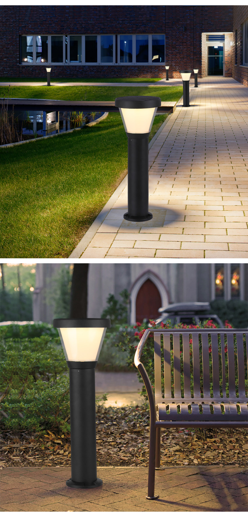 Mono Crystal Silicon 5V Solar Garden Light Decorative All In One Park Lamps