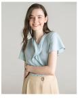 V Neck Short Sleeve Summer Blouse