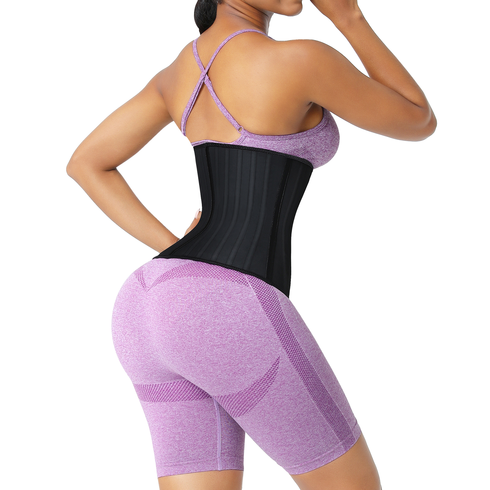 Adults' Adjustable Hooks Tummy Control Latex Corset Shaper with 25 Steel Bones HEXIN