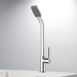 China White Finish Faucets with Brass Material and Hand Shower factory