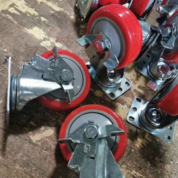 154LBS Medium Duty Casters With Covers 4 Inch Soft Silent Wheels Ball Bearing