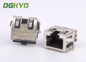 China Sinking Board Shielded RJ45 Jack Single Port With EMI Fingers , Low Profile factory