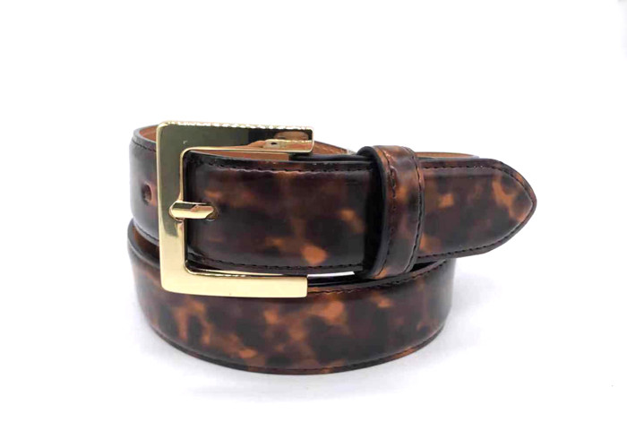 Custom Animal Women 3.0cm Leather Leopard Print Belt