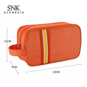 China Pure Color Promotional Zipper Polyester Wash Bag factory