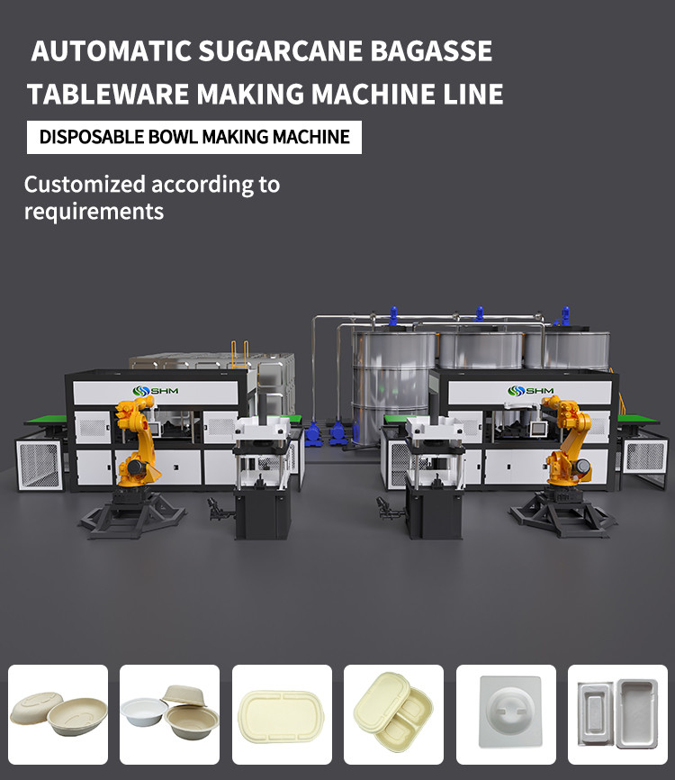 Automatic Bagasse Tableware Making Machine Disposable Paper Bowl Making Machine