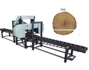 China Wood logs first cutting Horizontal Band Saw Machine/ Cants cutting bandsaw mills factory