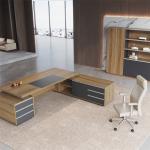 Walnut Color Modern Manager Office Desk Commercial Furniture Support customizati
