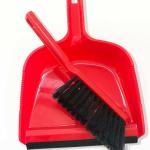 32.5x22x6cm Large Red Sweeping Brush And Pan Soft Grip Handle Bristles Flexible