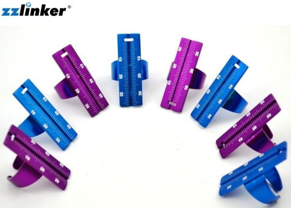 Portable Dental Abrasive , Dental Span Endo Finger Ruler Blue Yellow Color