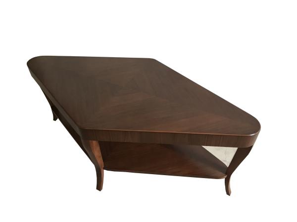 Diamond walnut veneer espresso finish side table,coffee table for living room
