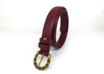 Vintage 130cm Womens Genuine Leather Belt With Gold Buckle