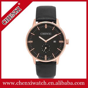 China Guangzhou Kinpac Watch Branded Watches CHENXI Rose Gold Luxury Style Leather Watch Unisex factory