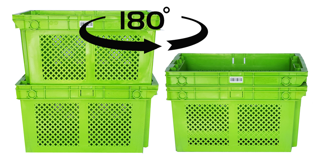 Plastic Mesh Crates Stackable Turnover Crates For Fruits And Vegetables 485x360x290mm