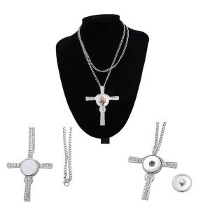 China Sublimation Cross Necklace Pendant With Cubic Zirconia Sublimation Gift Blanks factory
