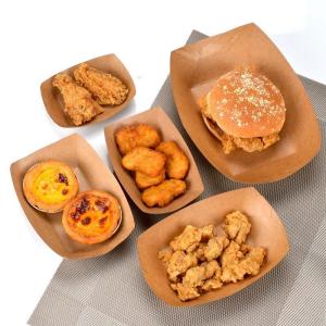 China Kraft Trays Boat Shaped Salad Bowl Giveaway Boxes for Desserts factory