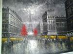 Paris Abstract Painting / Modern Art Oil Painting Eiffel Tower Paris Single