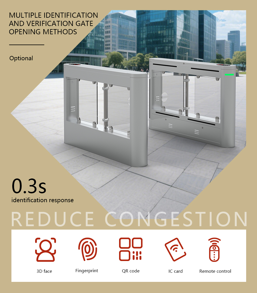 HCW Quick Swing Turnstile Gate Sliding Mechanism Supermarket Entrance Turnstile