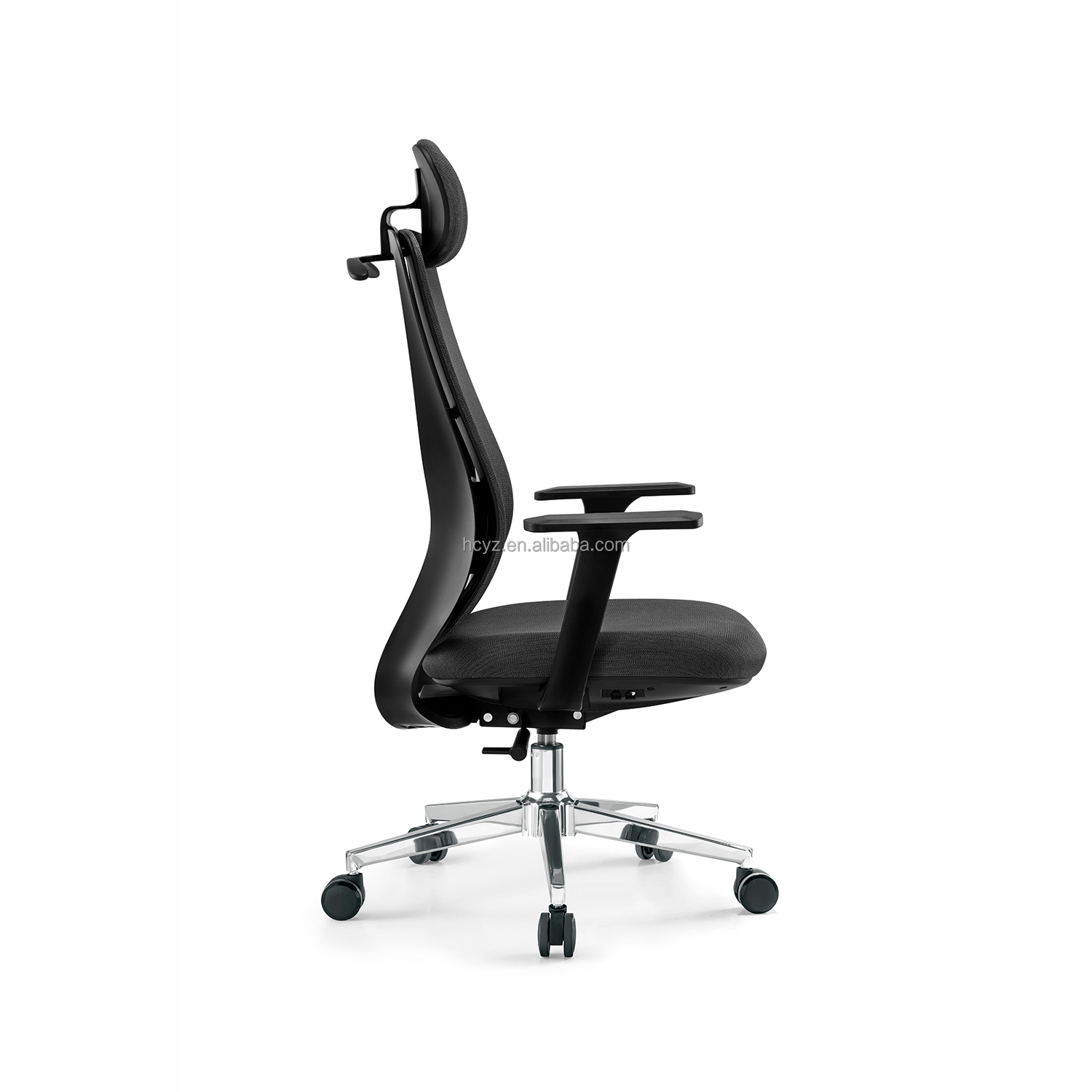 Adjustable Headrest Ergonomic Office Chair with Stainless Steel Backrest and Free Shipping