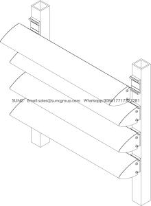 China Aerofoils Aluminum Weatherproof Louvres System PVDF Coating Air Ventilation factory