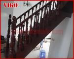 Solid Wood Staircase VK66S Wooden Handrail Tread Beech ,Railing tempered glass,