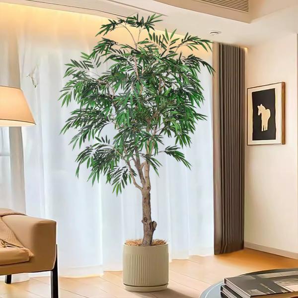 Factory Sale 280cm artificial potted plant faux weeping fig tree for Elegant Indoor decoration
