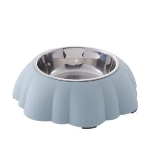 China Pumpkin Type Anti Skid Stainless Steel Plastic Dog Feeder Bowl factory