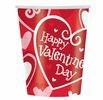 China Valentines Day Disposable Paper Cups Red And White Color With Hearts Pattern factory