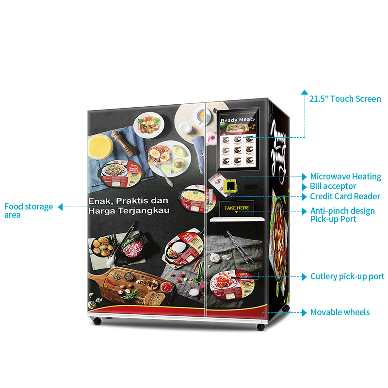 Ready Meals Dumplings Breads Hamburgers Frozen Food Vending Machine with Short Heating Time