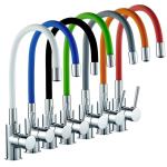 Flexible Colorful Hose Single Handle Kitchen Faucet Mixer Chrome 360 Swivel