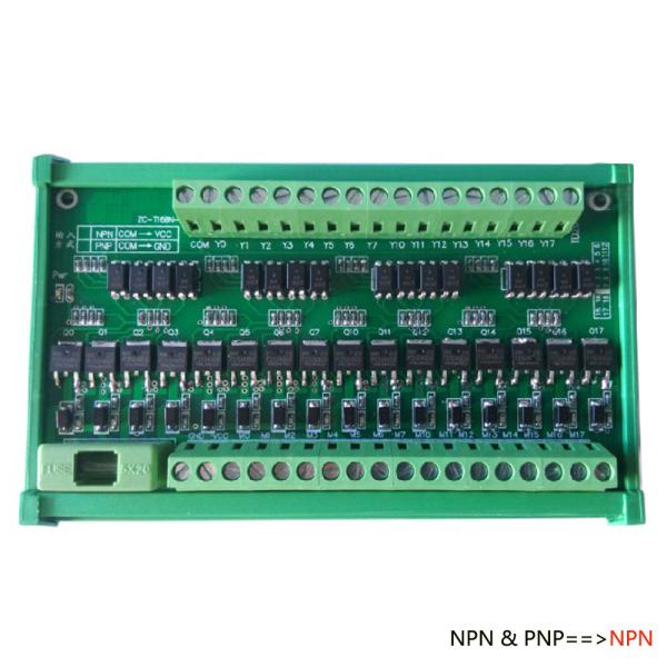 China 16 Ways PLC Power Amplifier Module Relay Board ZC16BN NPN Signal Output 24V DC factory