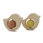 Chick Type BPA Free Baby Boy Rattle Laser Etch Educational Wood Toy