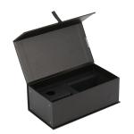 Magnetic Flap Closure Rigid Cardboard Luxury Black Packaging Gift Box With Paper