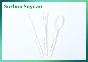 China Eco Friendly Disposable Cutlery , White Compostable Plates And Cutlery factory