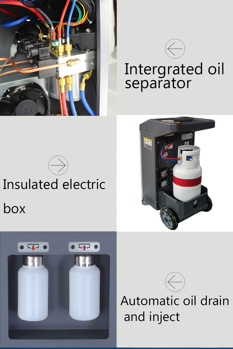 Automotive Freon Recovery 1234YF AC Machine For Car Maintenance Workshop 380V