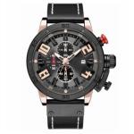 Mens Leather Strap Versatile Watches Pin Buckle Alloy Case Chronos Sport Watch
