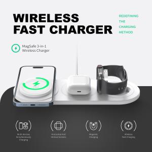 China 3 In 1 Wireless Phone Charger 5W 7.5W 10W 15W For Charging / 1 X Type C Cable factory