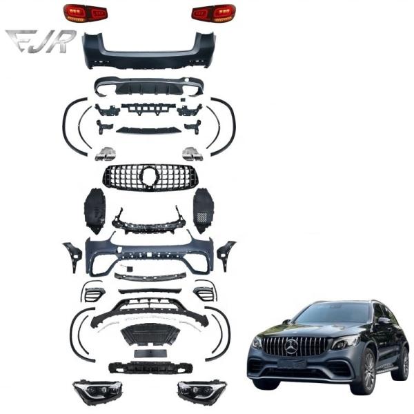 For X253 Mercedes Benz Glc Level Upgrade Glc63 Bumper Kit LED Headlights Led