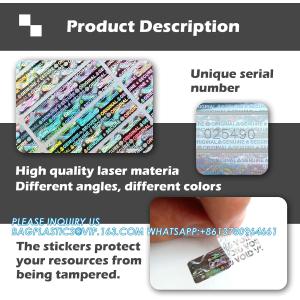 Authentic Hologram Labels/Stickers Silver Transfer Tamper Evident Security