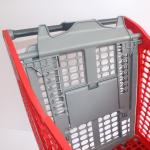 220L Plastic Supermarket Shopping Trolley Cart With 5inches TPR Wheels