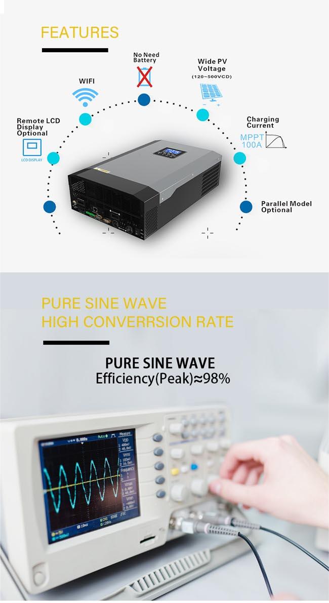 Expand Your Product Range: Off-Grid 5.5KW Solar AC 110/120V Inverters PV 120V-500V