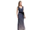 Snow Pattern Muslim Prom Dresses , Embroidery Fabric Muslim Evening Gowns