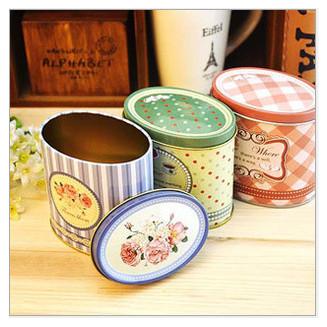 New creative promotional gift customed logo round oval shape tin package gift